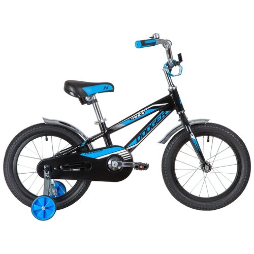 NOVATRACK DODGER 16 2020 Велосипед NOVATRACK 16 DODGER черный алюм тормоз нож короткие крылья полная защита цепи 1060000₽