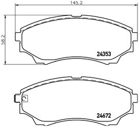 Дисковые тормозные колодки передние NISSHINBO NP5014 для Ford Ranger, Ford Courier, Mazda B-Series, Mazda BT-50 (4 шт.)