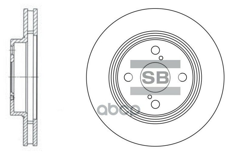 Диск тормозной передний для toyota corolla 1.4-1.8 01 Sangsin SD4006