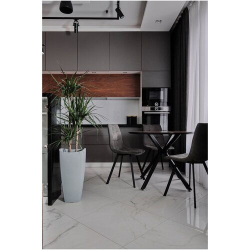 Кашпо напольное высокое, горшок для цветов Marble Collection, Rounded trapezoid