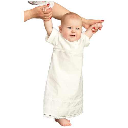 фото Крестильная рубашка alivia kids детская, размер 3-6 мес, белый