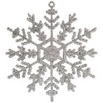 Украшение декоративное новогоднее Волшебная страна Снежинка, 9,7 x 9,7 см, серебро - изображение