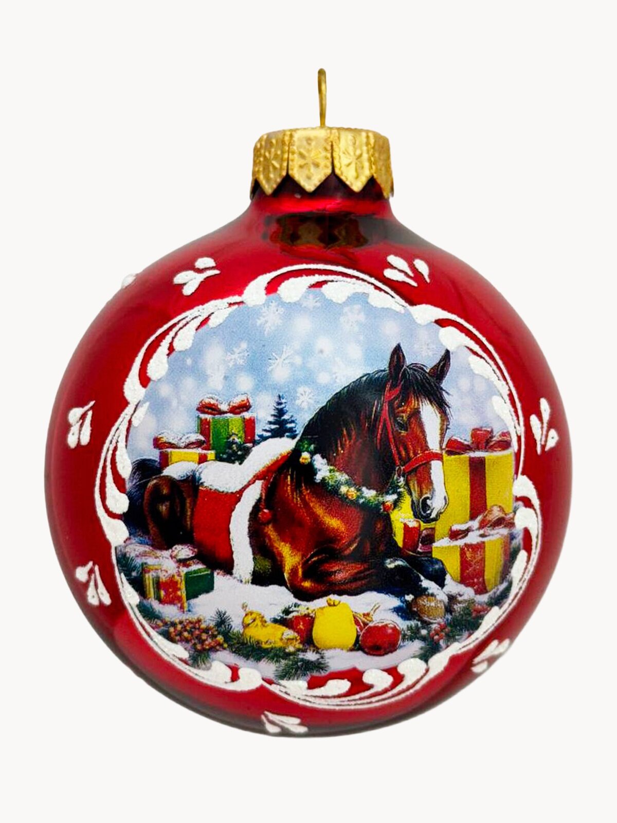 Елочная игрушка Ленигрушка, разноцветный, 8 см, шар, стекло