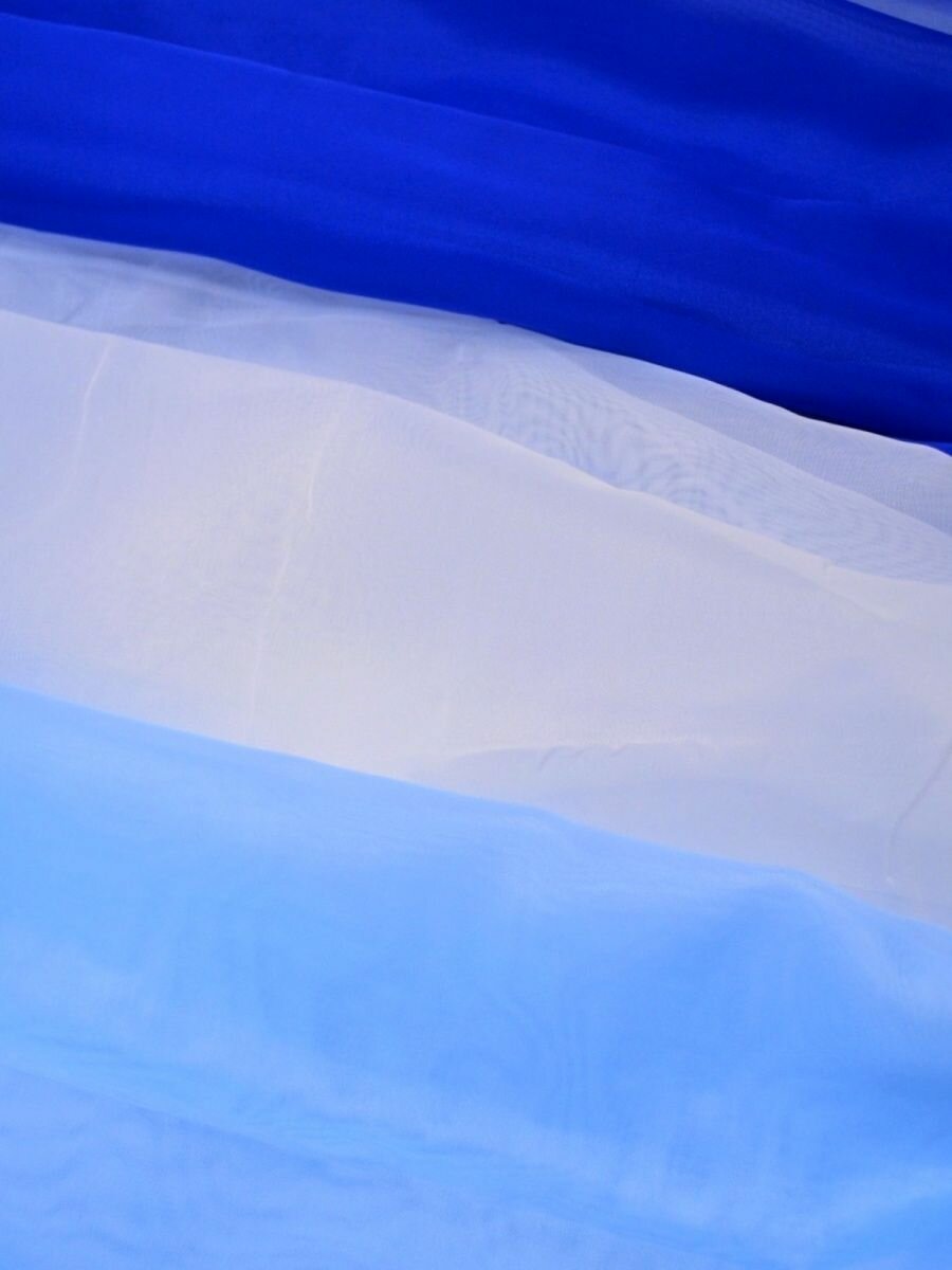 Шторы для комнаты комплект тюль вуаль Виольга "Радуга" синий/голубой, высота 250см - фотография № 7