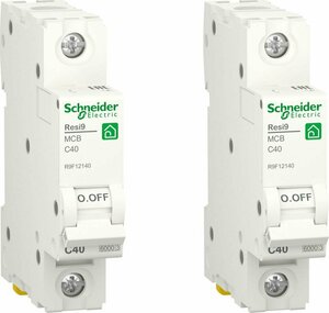 Автоматический выключатель Schneider Electric Resi9 1P 40А характеристика C (комплект из 2 шт)