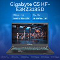 Ноутбук Gigabyte G5 KF-E3-W11 {i5 12500H/16ГБ/512ГБ SSD/RTX4060 8ГБ/15.6" FHD IPS 144 ГЦ/W11}