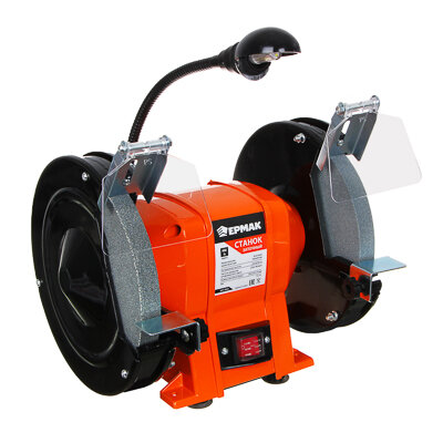 фото Ермак станок заточной/точило электр. зс-200/400, 400вт, 200x20x12.7мм, 2950 об/мин, led подсветка