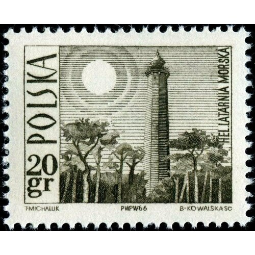 (1966-055) Марка Польша Маяк , III Θ 1966 055 марка польша маяк туризм ii θ
