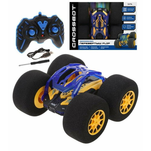 Машина р/у Перевертыш, супер мягкие защитные колеса,