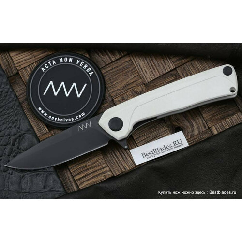 фото Складной нож anv z100 (dlc, liner lock, белая g10)