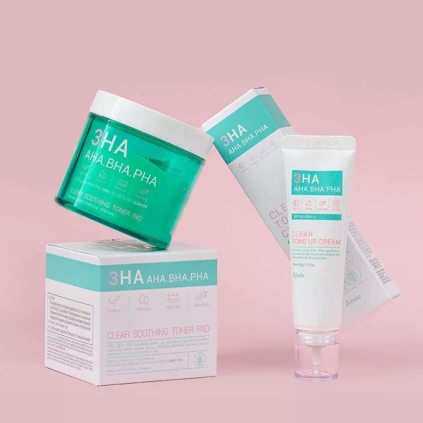 Крем для лица `ESFOLIO` 3HA TONE UP c AHA, BHA и PHA - кислотами, SPF 50+ (выравнивающий тон кожи), 50 г — фото 1