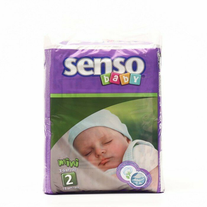 Senso baby Подгузники «Senso baby» Mini (3-6 кг), 52 шт