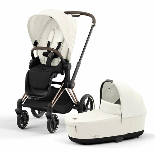 Коляска 2в1 Cybex Priam IV Rose Gold, цвет Off White