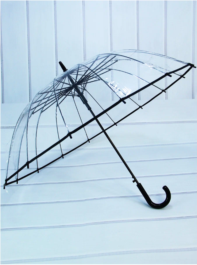 фото Прозрачный зонт 16 спиц, полуавтомат