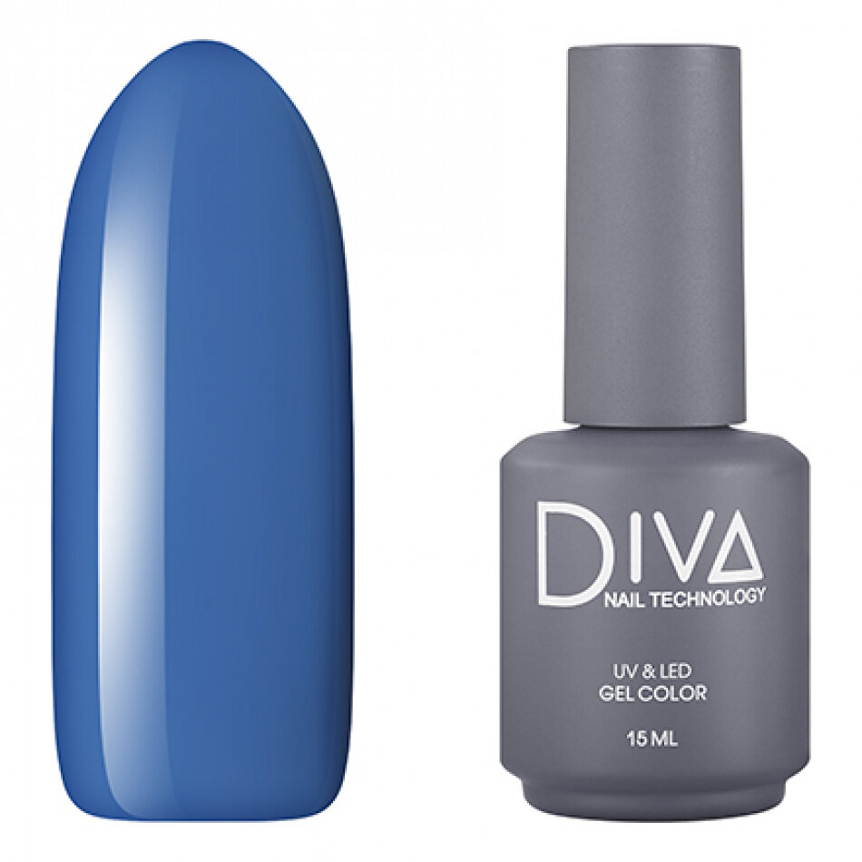 Гель-лак для ногтей Diva Nail Technology плотный, светлый, насыщенный, голубой, 15 мл