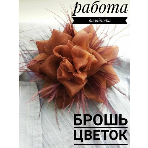 фото Брошь beauty shop penza, коричневый