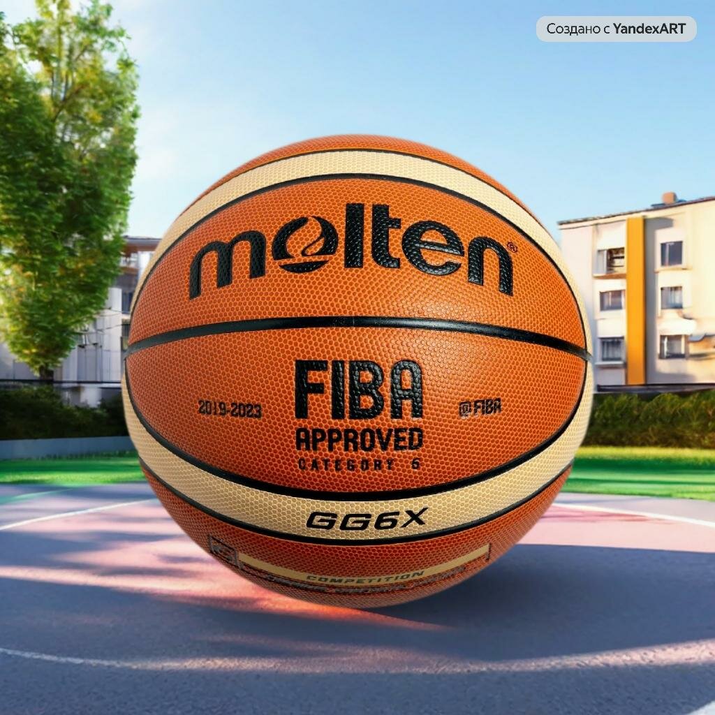 Баскетбольный мяч молтен GG6X, размер 6, коричневый