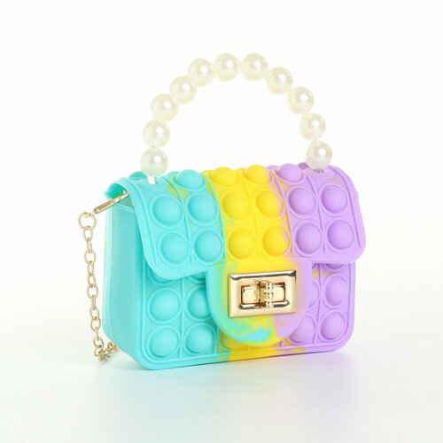 Сумка детская на замке цвет сиреневыйжёлтыйбирюзовый 744₽