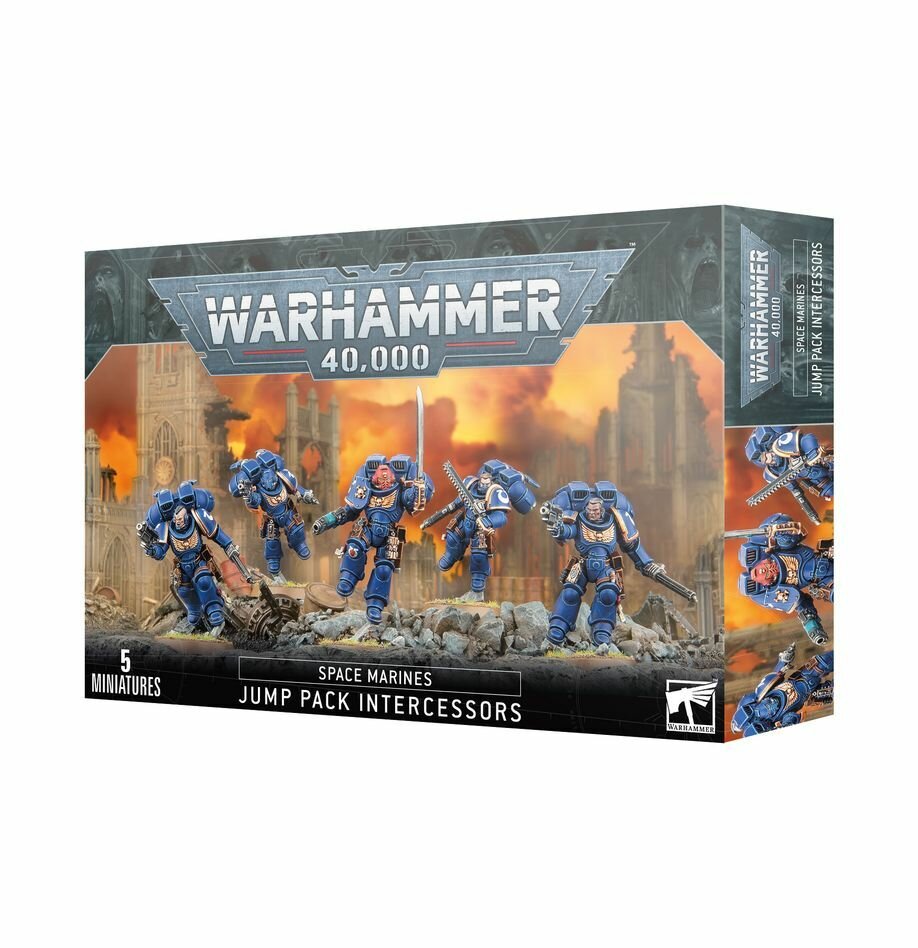 Набор миниатюр Warhammer 40000 Space Marines Jump Pack Intercessors