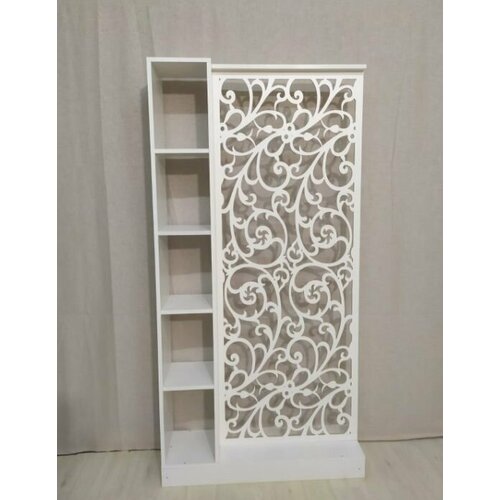 Стеллаж перегородка для зонирования комнаты. Цвет белый. Модель Винтаж . высота 1820ширина 900 глубина 250 мм