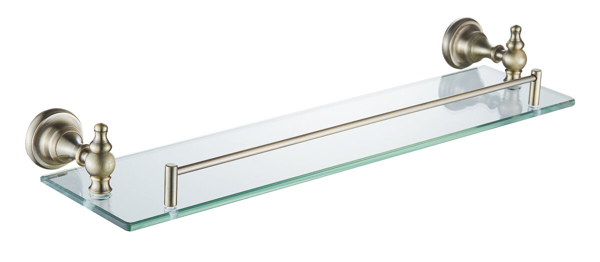 Полка стеклянная одноярусная Rose RG1119Q бронза