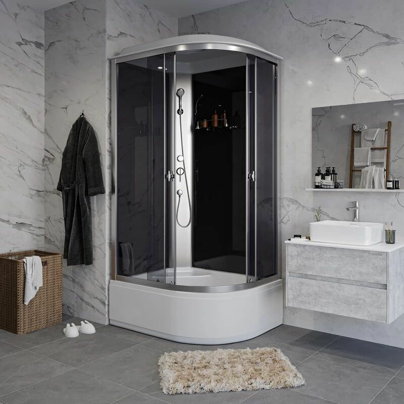 Душевая кабина 100х70 Niagara Eco E100/70/40L/TN поддон высокий 40 см, стекло тонированное