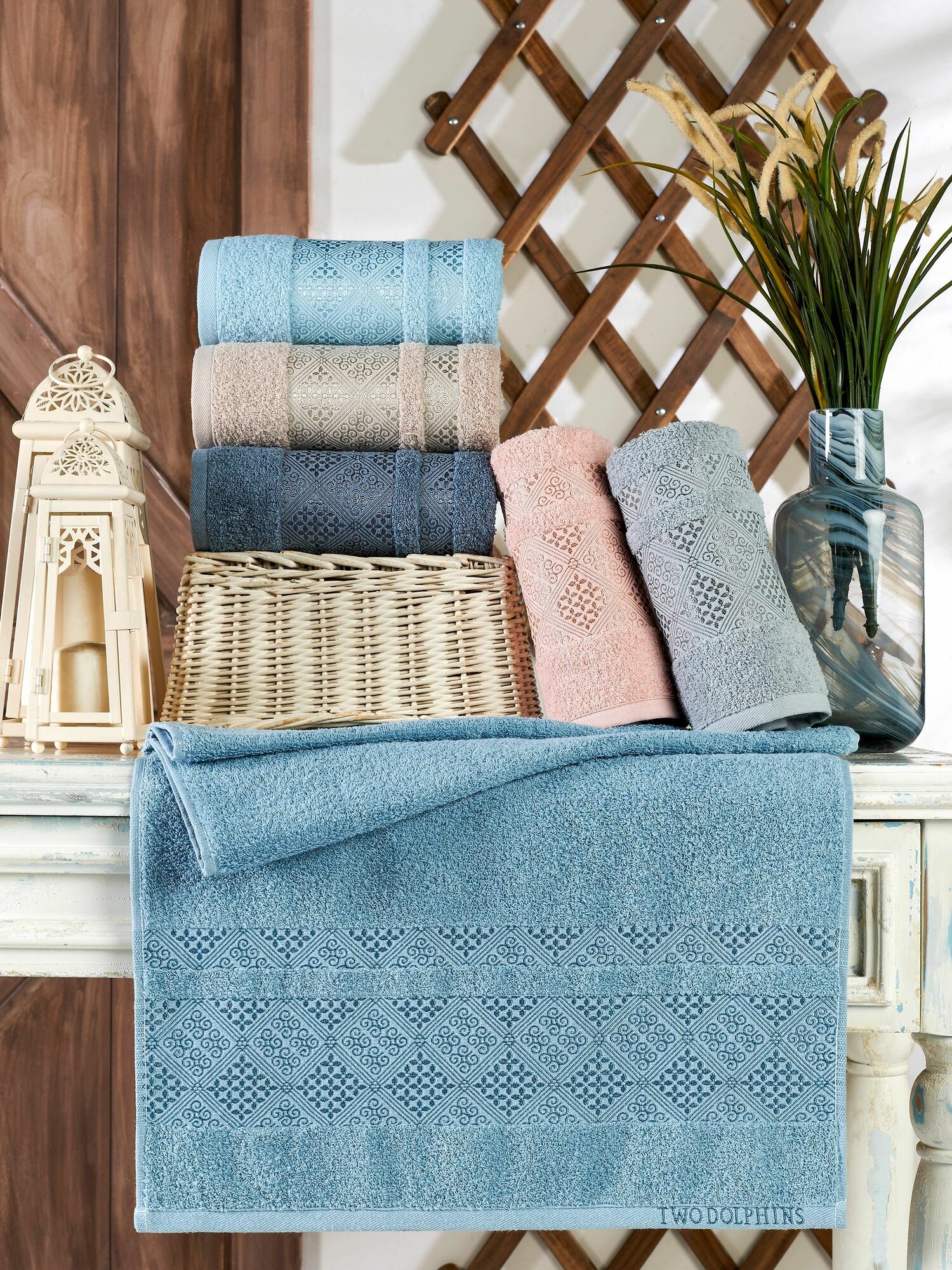 фото Набор полотенец TWO DOLPHINS махр. жаккард 50х90 см (6 шт) DESTAN