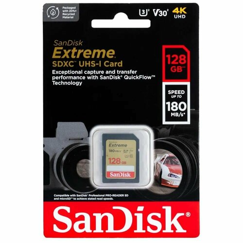 Карта памяти SanDisk Extreme SD UHS I 128GB (SDSDXVA-128G-GNCIN)