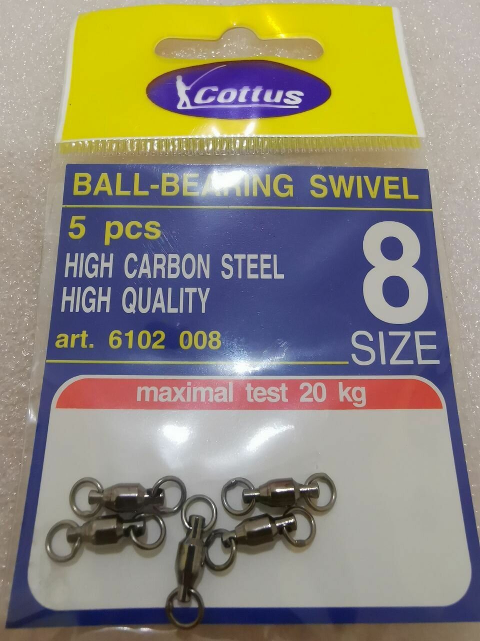 Карабин с подшипником COTTUS Ball-Bearing Swivel #8 (5шт,20кг)
