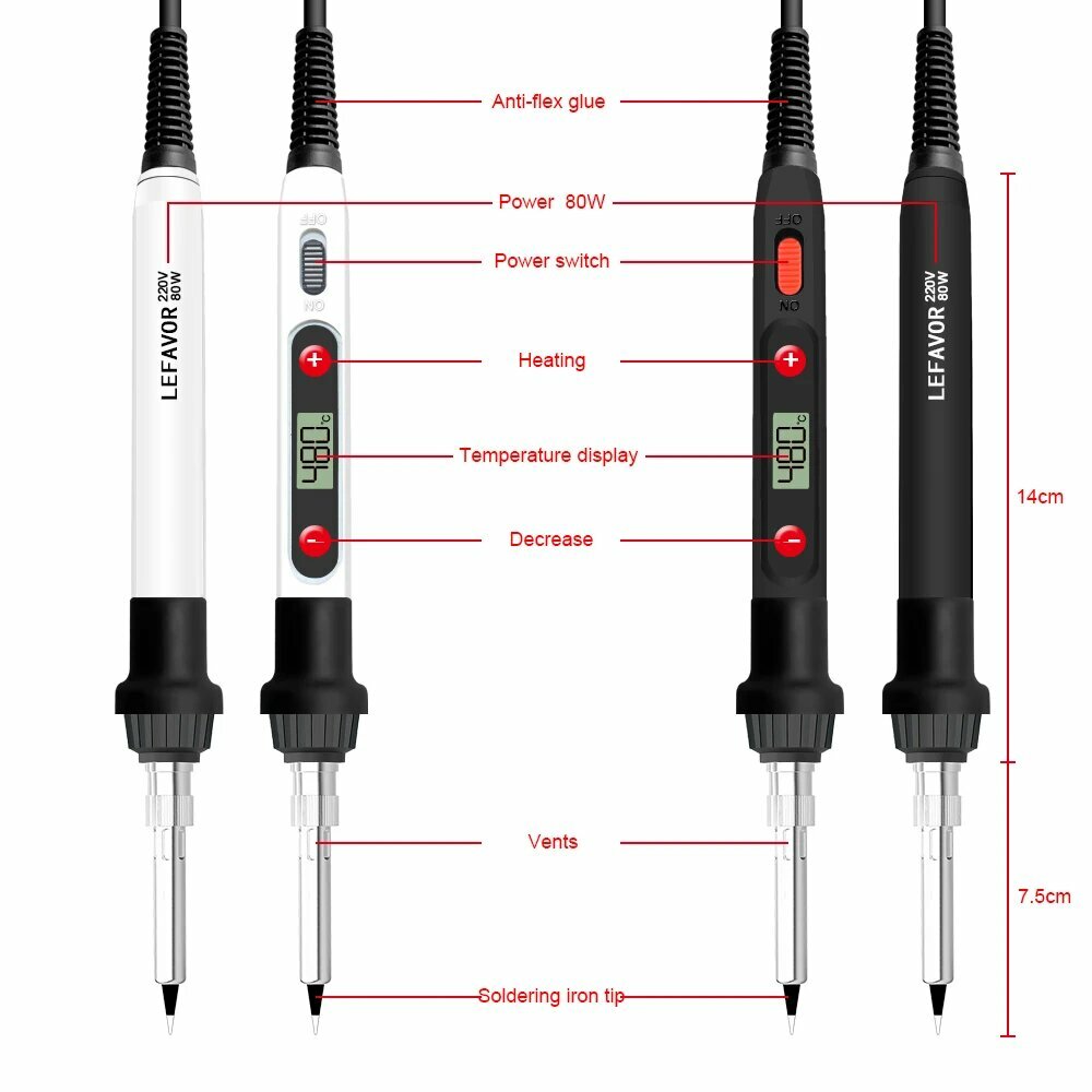 Изображение Электрический паяльник Lefavor Soldering Iron, KSD80W1, 220V EU PLUG