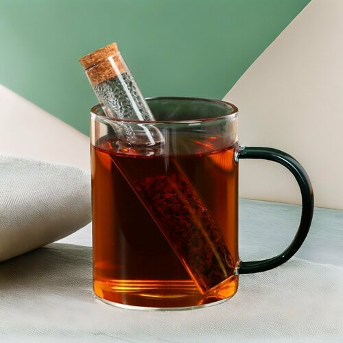 Кружка с колбой для заваривания чая стеклянная