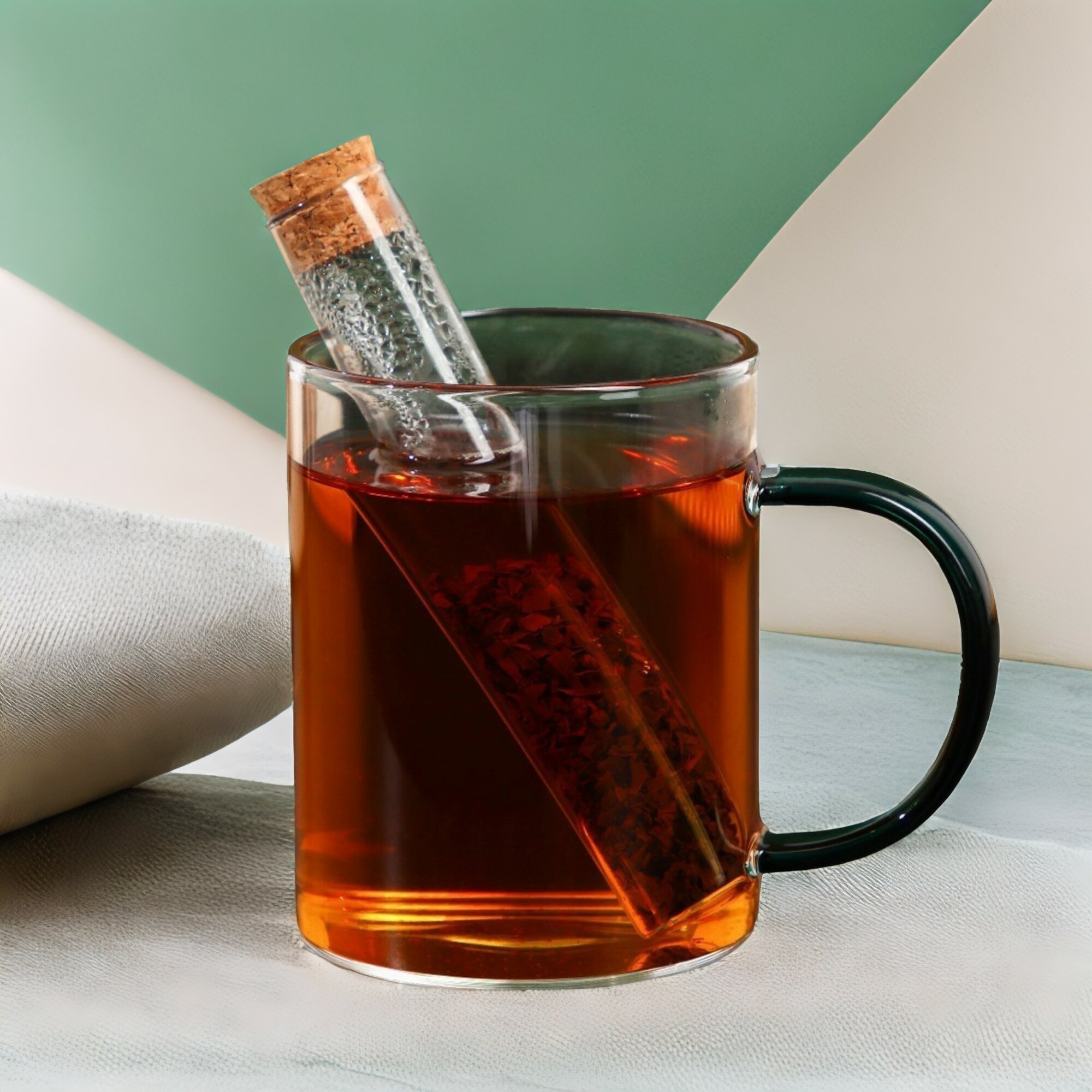 Кружка с колбой для заваривания чая стеклянная