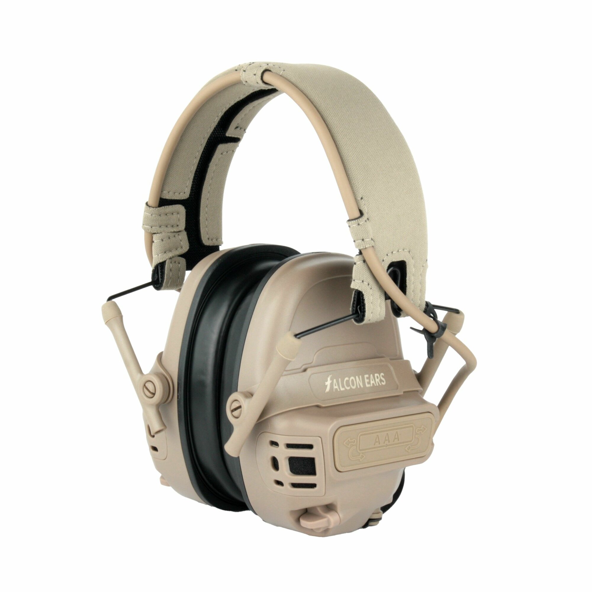 Активные наушники FMA-FCS PRO Falcon Ears Tactical Communication Headset песочные