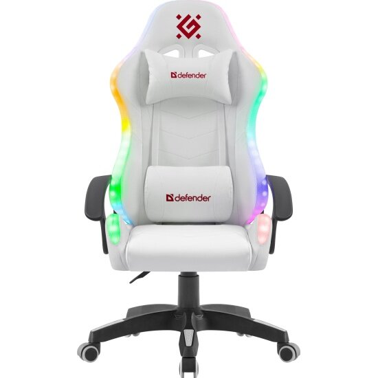 Кресло геймерское Defender Factor X RGB, Белый, класс 2, PU — фото 1