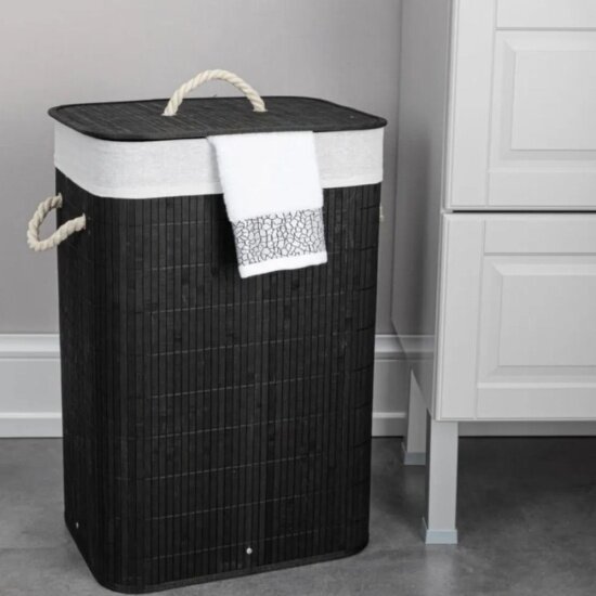 Корзина Homium для белья for Home Eco 40*30*60см, квадратная, темный laundry6 — фото 1