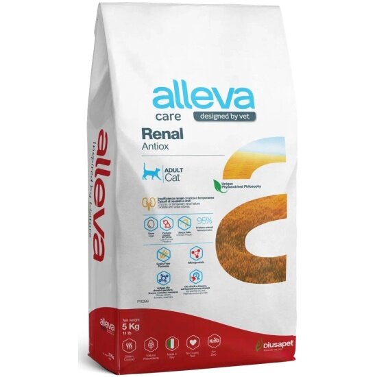 Корм сухой Alleva Care Renal-Antiox полнорационный, для кошек, 5 кг