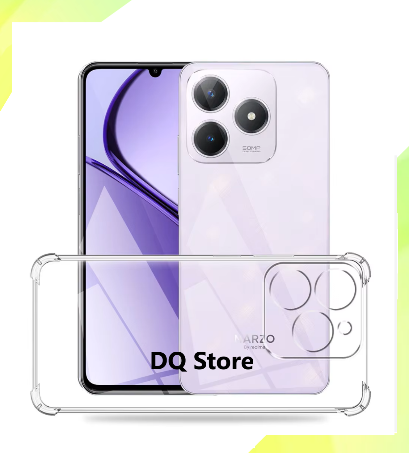 Прозрачный противоударный cиликоновый чехол для Realme C61 / Realme C63 / Реалми Ц61 / Реалми Ц63 . Бампер с защитой камеры и усиленными углами. — фото 1