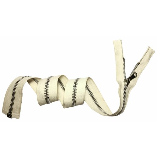 Молния металлическая разъёмная молочная- основа матовый никель- звено и бегунок Т5 - 56см 1зам 1шт CR Испания 500₽