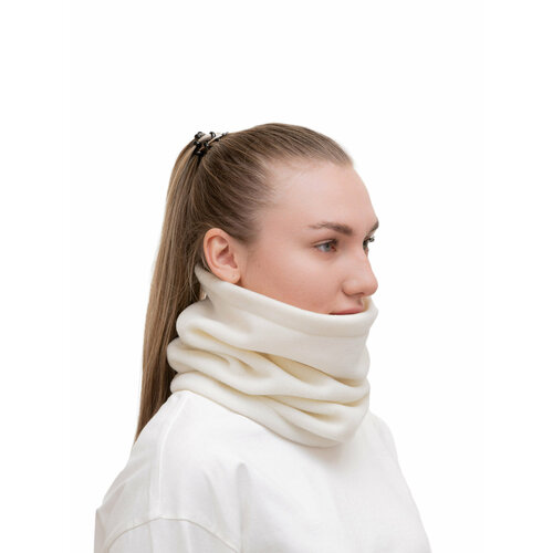 фото Снуд poncho_id бафф для взрослых и детей,34х26 см, молочный
