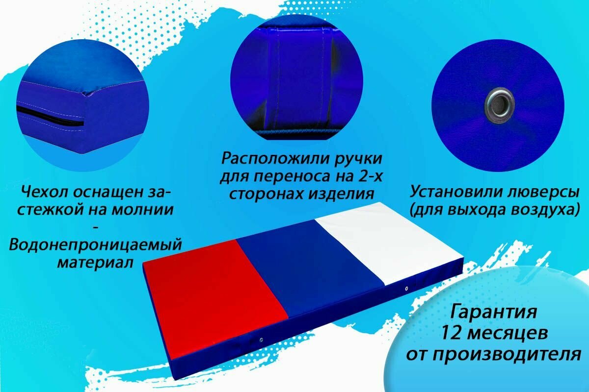 Чехол для гимнастического мата SportPanda ПВХ, 1 x 2 x 0.1 м — фото 1