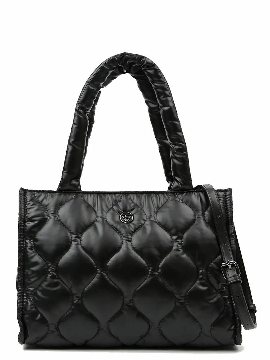 Сумка тоут FABRETTI, фактура стеганая, черный