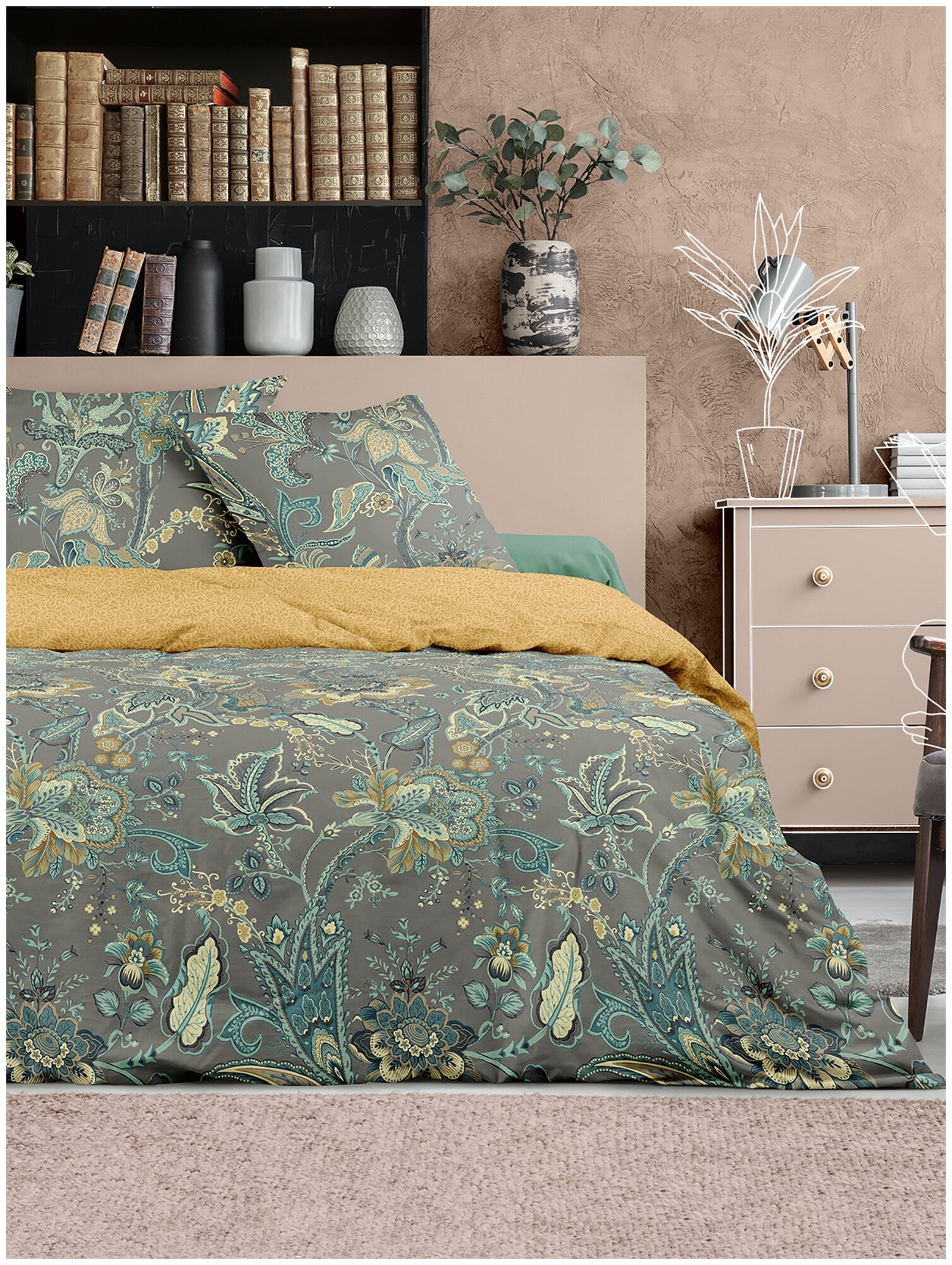 фото Постельное белье / комплект постельного белья семейный перкаль Mia Cara 2 наволочки - 70х70 Парадиз