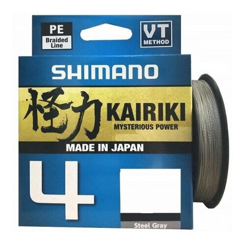 фото Леска плетёная shimano kairiki 4 pe 150м серая (ldm54te2521515s (150 м 0,215мм) )