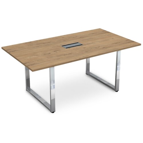 Стол для переговоров на О-образном металлокаркасе GLOSS LINE ALSAV НСП-О.938 TEAKWOOD 1800х1000х750