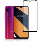 Защитное стекло ROSCO с черной рамкой для Xiaomi Redmi Note 7, Note 7 Pro и Note 7S (Сяоми / Ксиаоми Редми Ноут 7, Ноут 7 Про, Ноут 7 С), силиконовая клеевая основа - изображение