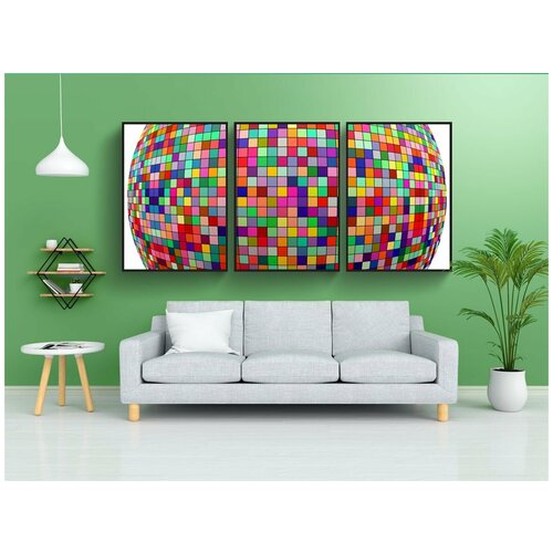 фото Набор модулных постеров для интерьера "мяч, пуля, красить" 60x90 см. в тубусе, без рамки lotsprints