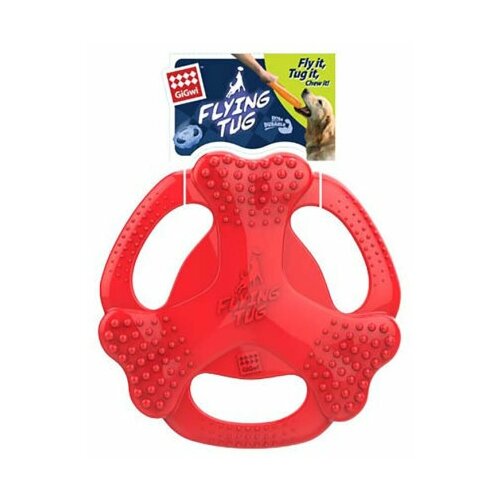 Фрисби GiGwi 25см, (резина) - игрушка для собак, серия FLYING TUG, (красный)