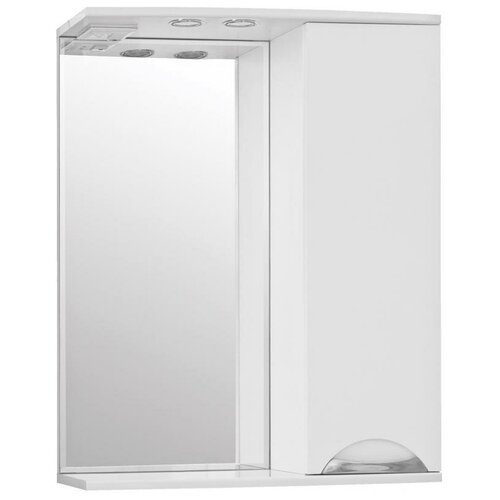 Зеркало со шкафом Style Line Жасмин 65 С с подсветкой Белый глянец