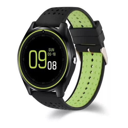 Фитнес-браслет ZDK V9 Чёрно-зелёный водостойкийзвонкисмс пульсометр шагомер календарь 99000₽