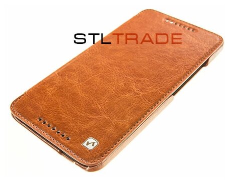 Футляр-книга боковой Hoc Crystal Leather для HTC One Max brown